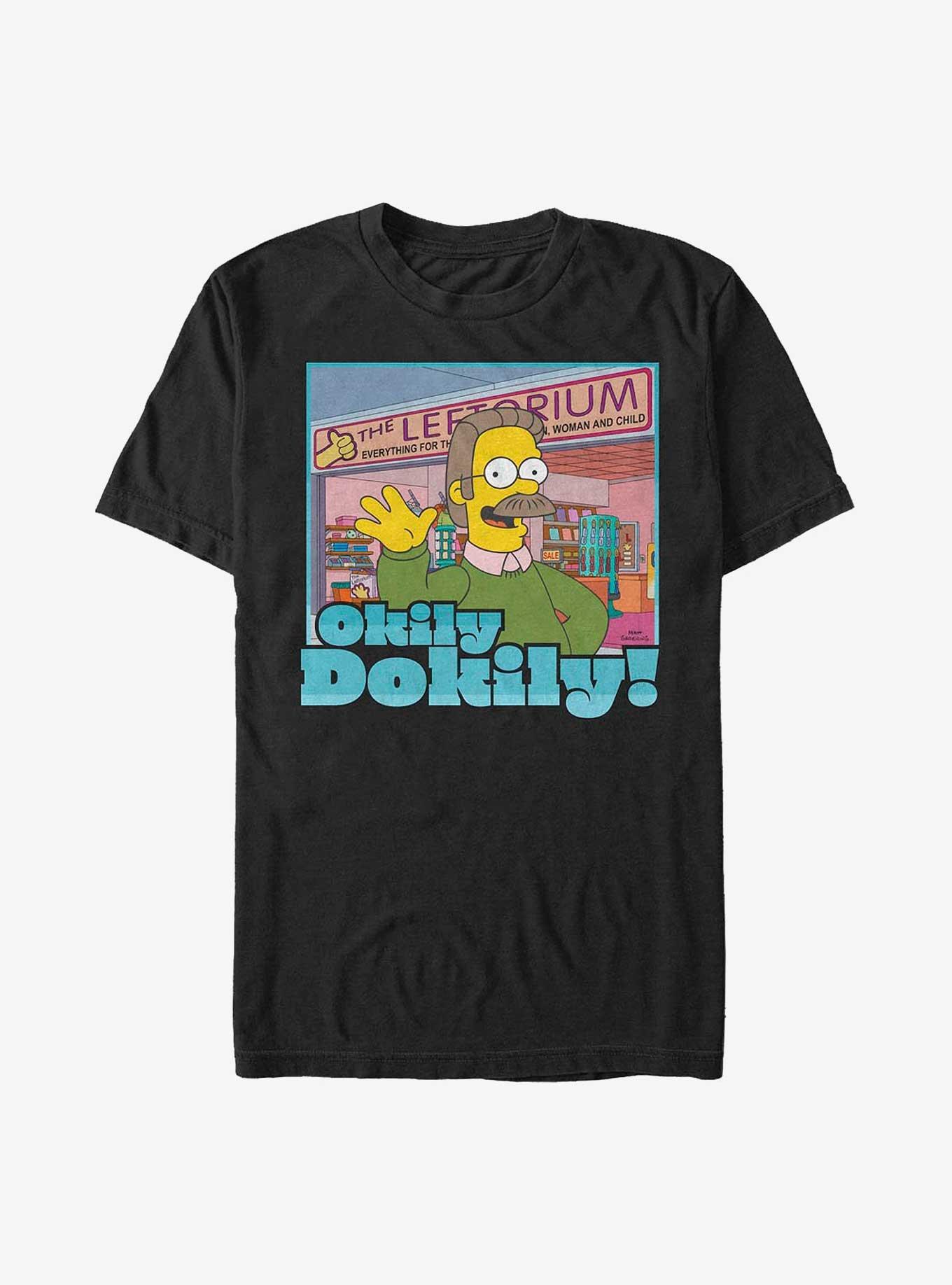 The Simpsons Okily Dokily Ned T-Shirt, BLACK, hi-res