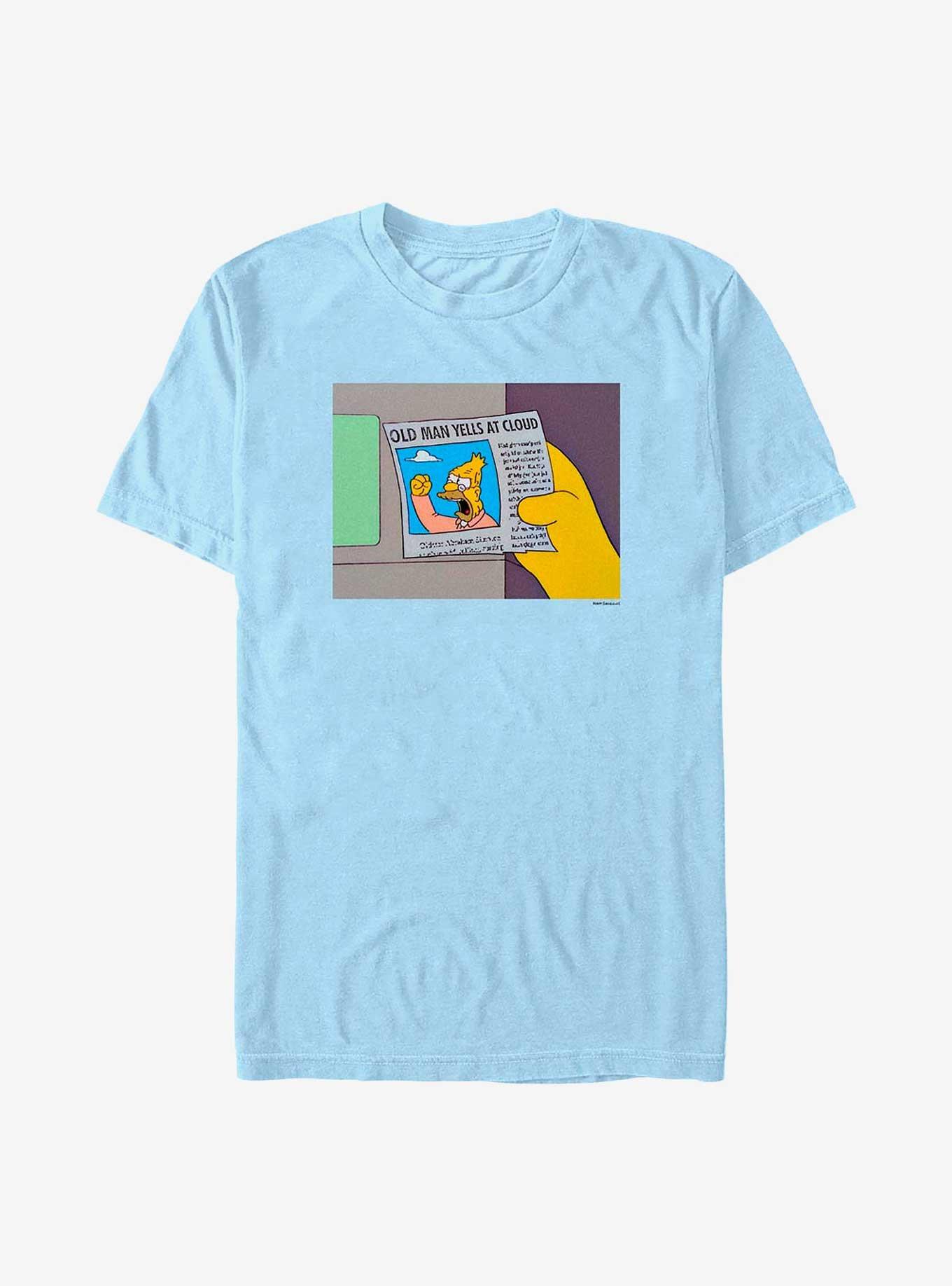 The Simpsons Old Man Yells T-Shirt, LT BLUE, hi-res