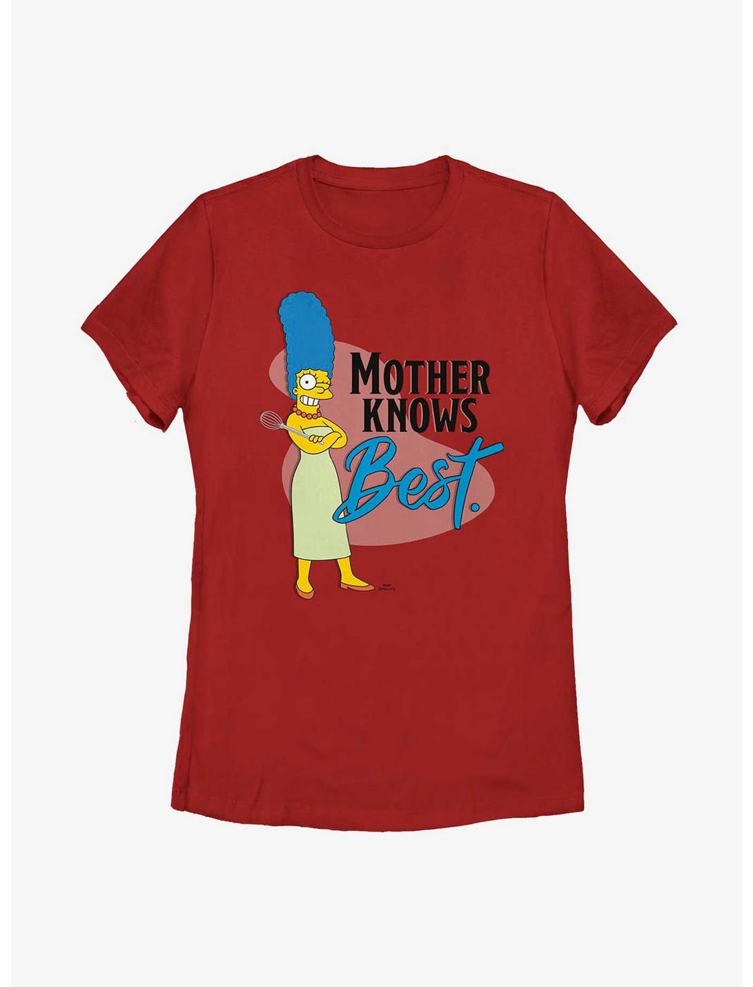 The Simpsons Mother Knows Womens T-Shirt, RED, hi-res