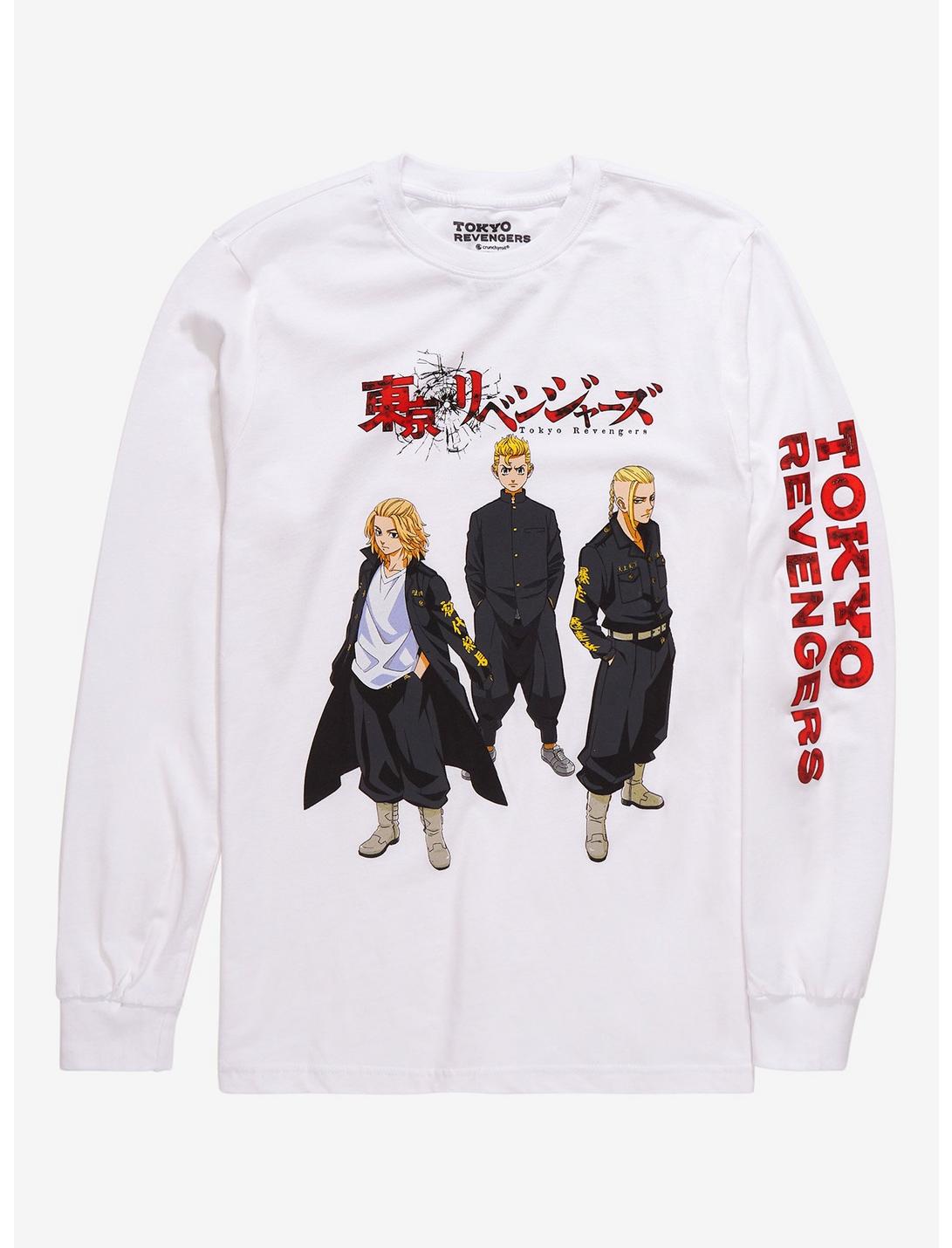Tokyo Revengers Trio Portrait Long Sleeve T-Shirt - BoxLunch Exclusive , OFF WHITE, hi-res