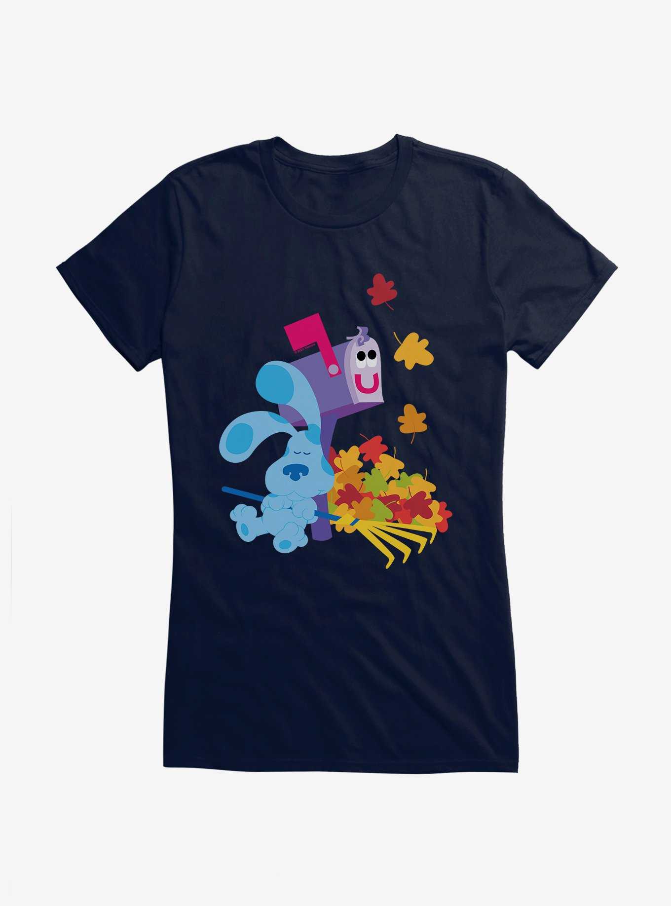Blue's Clues Mailbox And Blue Autumn Leaves Girls T-Shirt, , hi-res