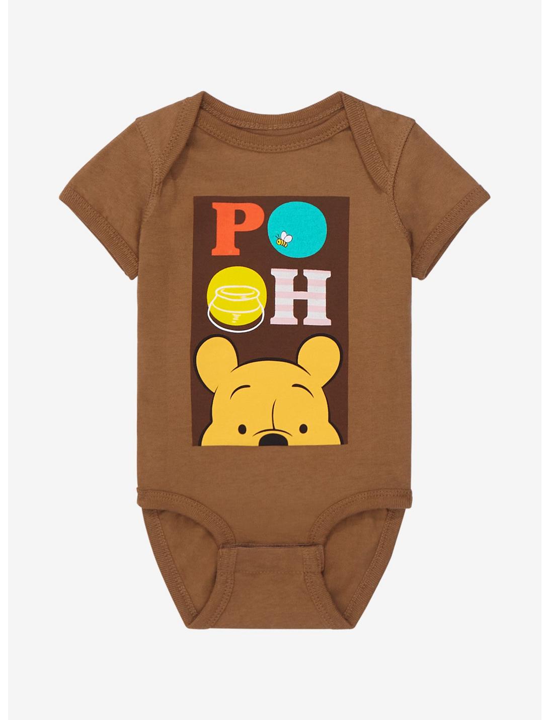 Disney Winnie the Pooh Colorful Pooh Peeking Infant One-Piece - BoxLunch Exclusive, BROWN  LIGHT BROWN, hi-res