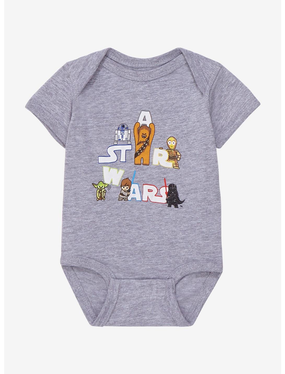 Star Wars Playful Chibi Characters Infant One-Piece - BoxLunch Exclusive, GREY, hi-res