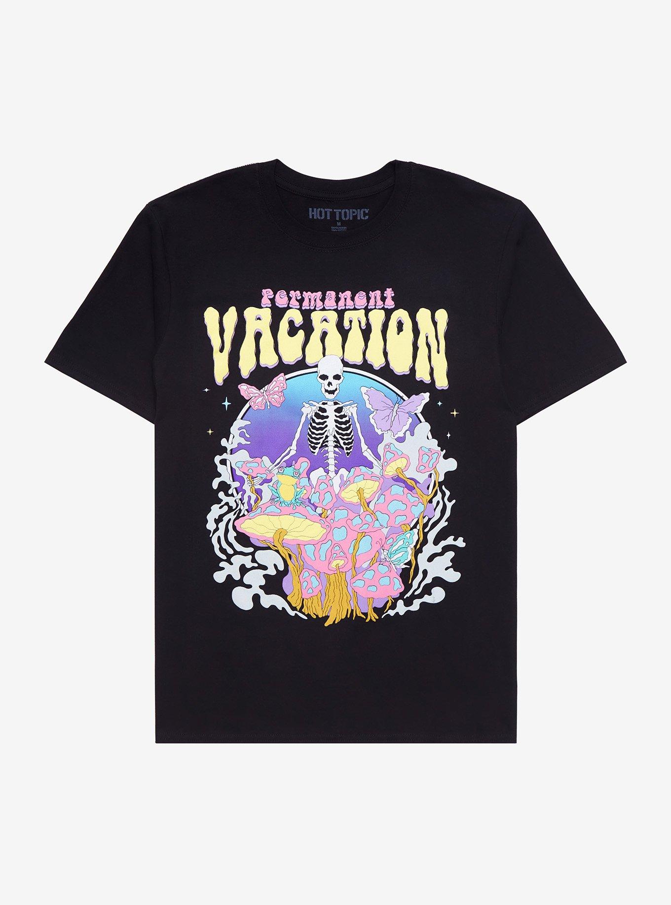 Skull & Mushroom Permanent Vacation T-Shirt, MULTI, hi-res