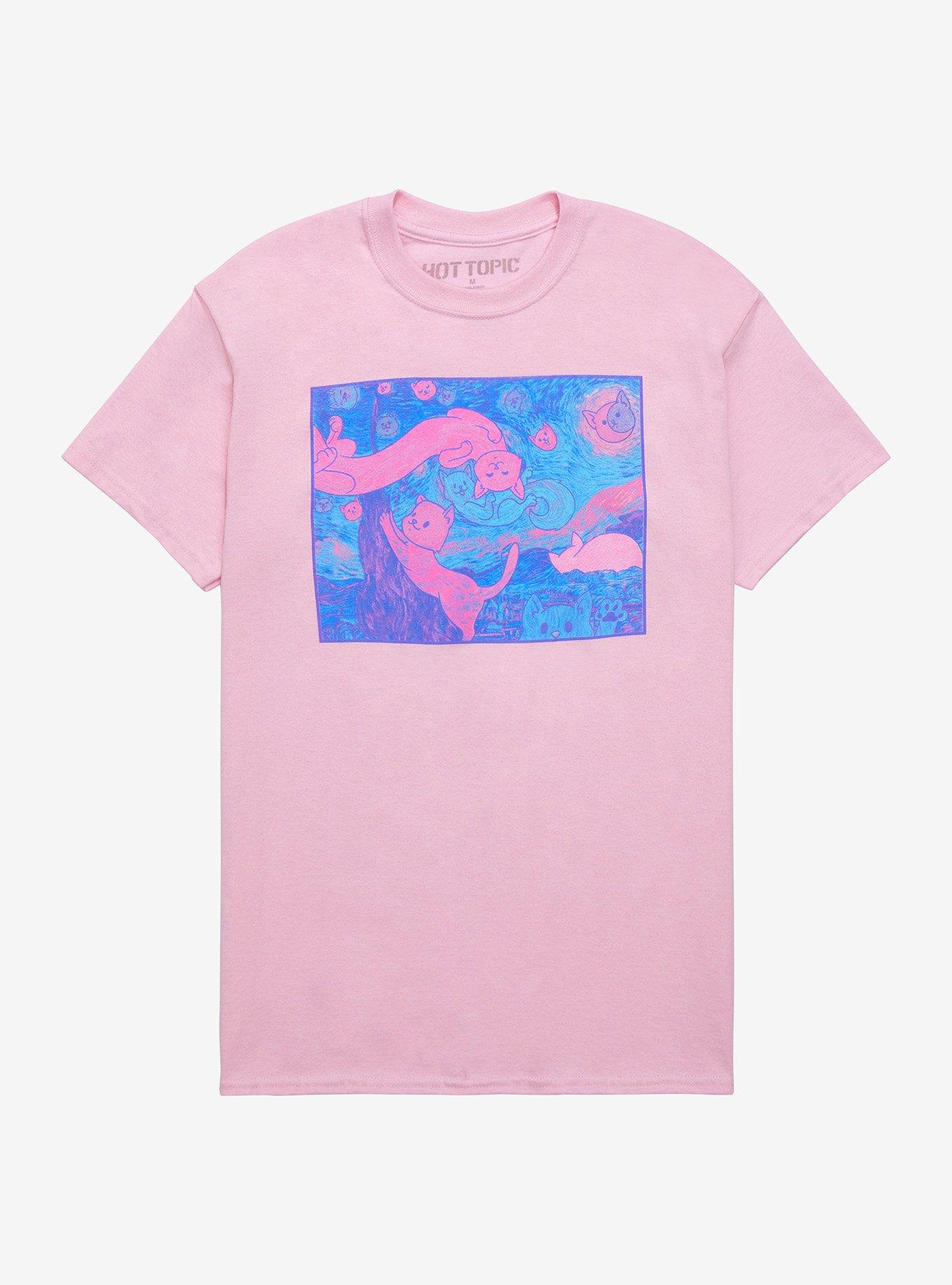 Starry Night Cats T-Shirt, MULTI, hi-res