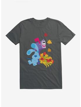 Blue's Clues Mailbox And Blue Autumn Leaves T-Shirt, CHARCOAL, hi-res