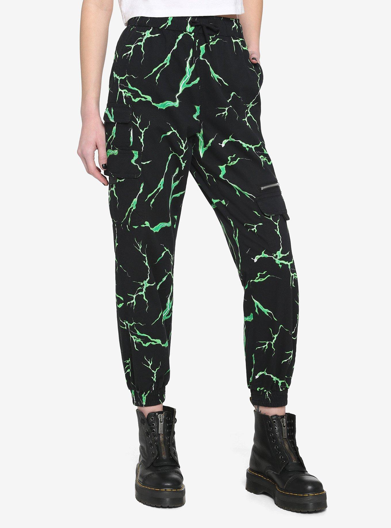 green lightning pants