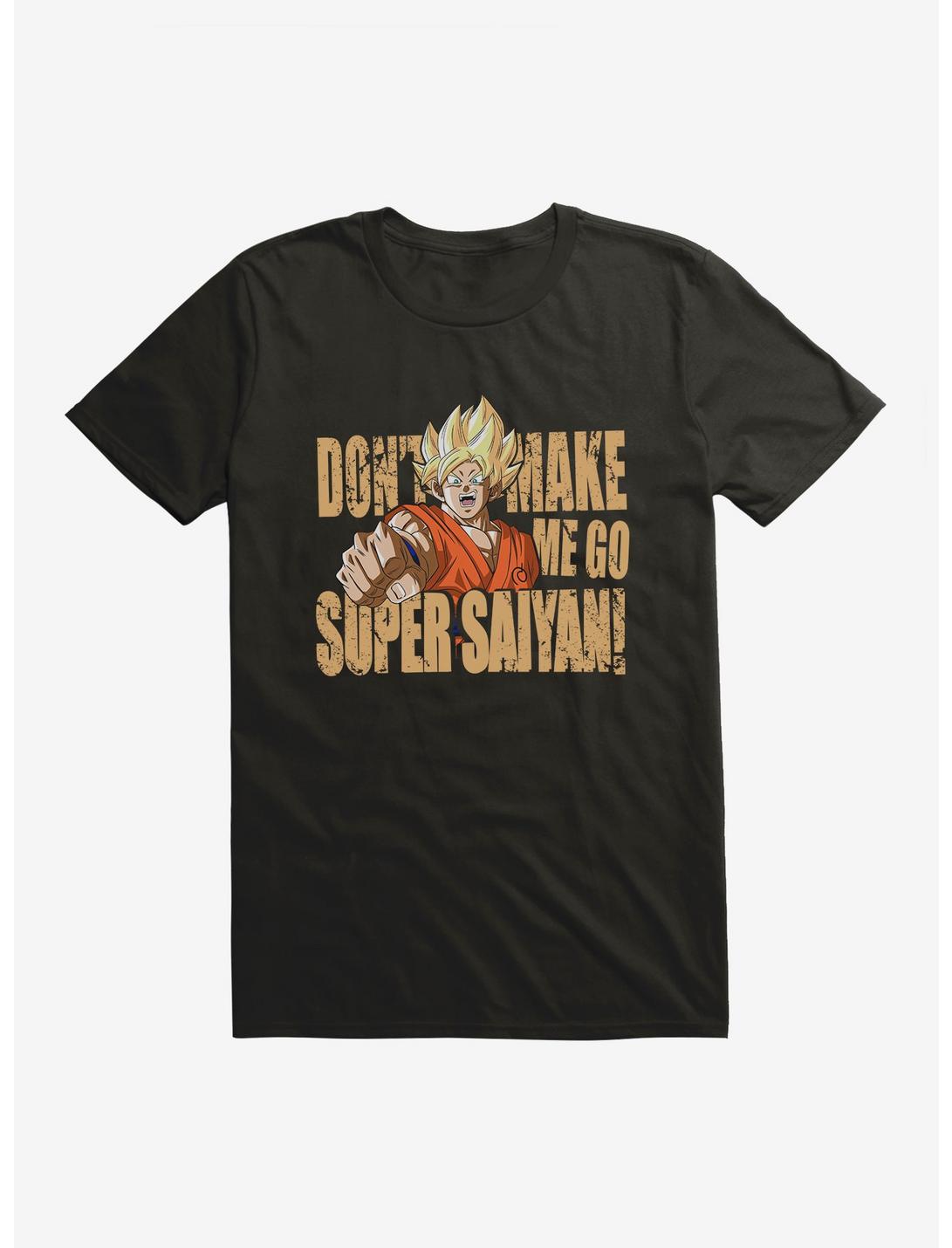 Dragon Ball Super Don't Make Me Go Saiyan Extra Soft T-Shirt, BLACK, hi-res