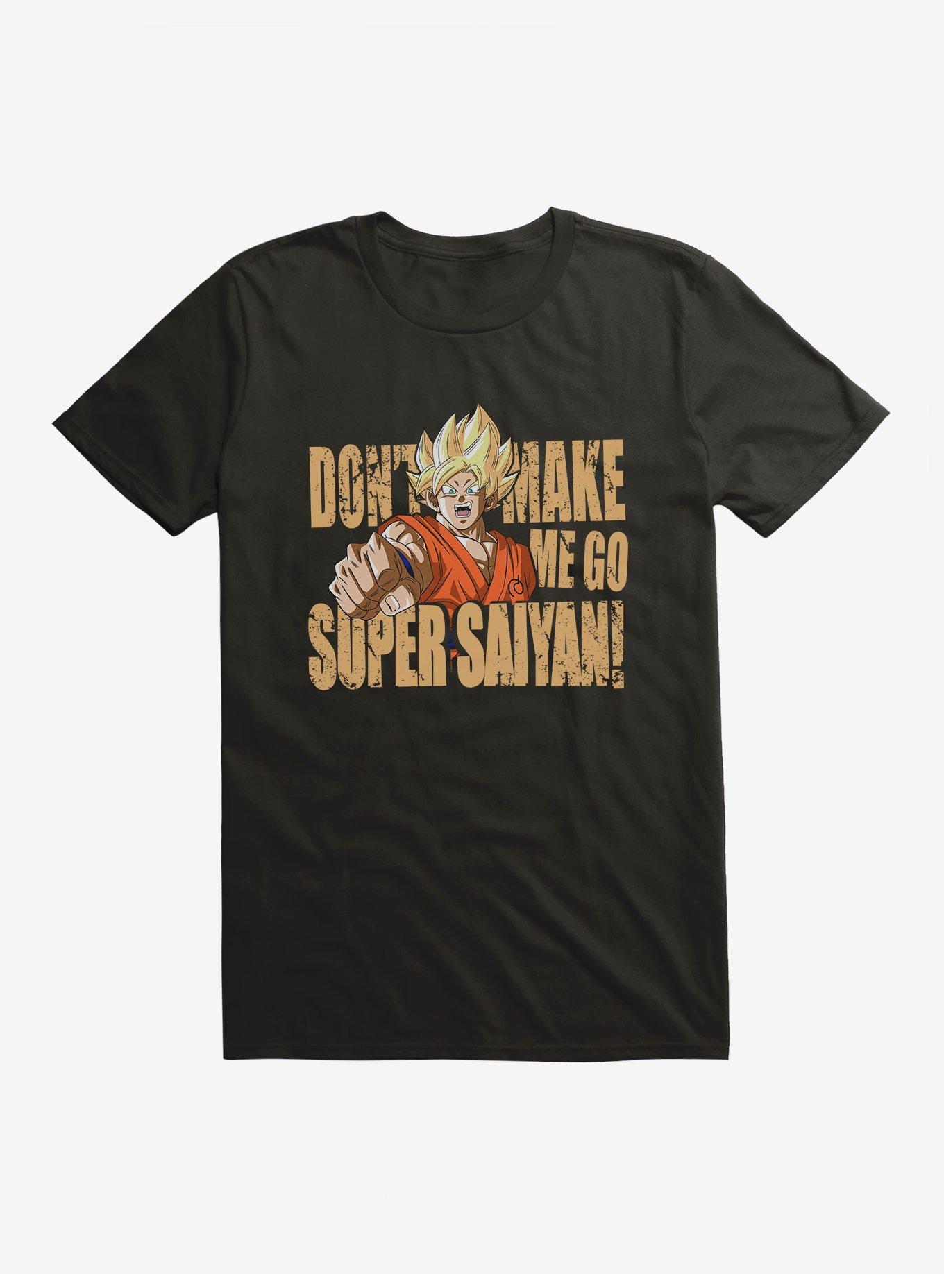 Dragon Ball Super Don't Make Me Go Saiyan Extra Soft T-Shirt, BLACK, hi-res
