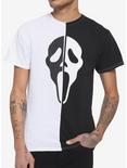 Scream Ghost Face Black & White Split T-Shirt, MULTI, hi-res