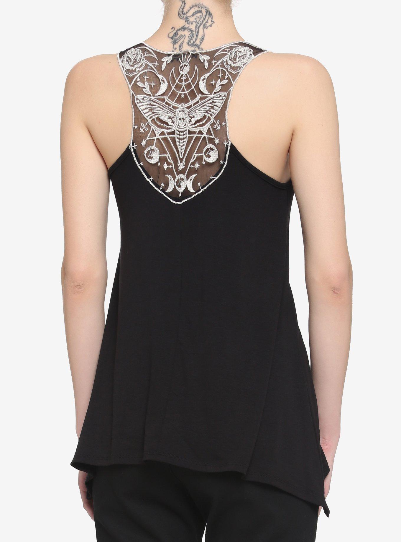 Lace Moth Shark Bite Girls Tank Top, BLACK, hi-res