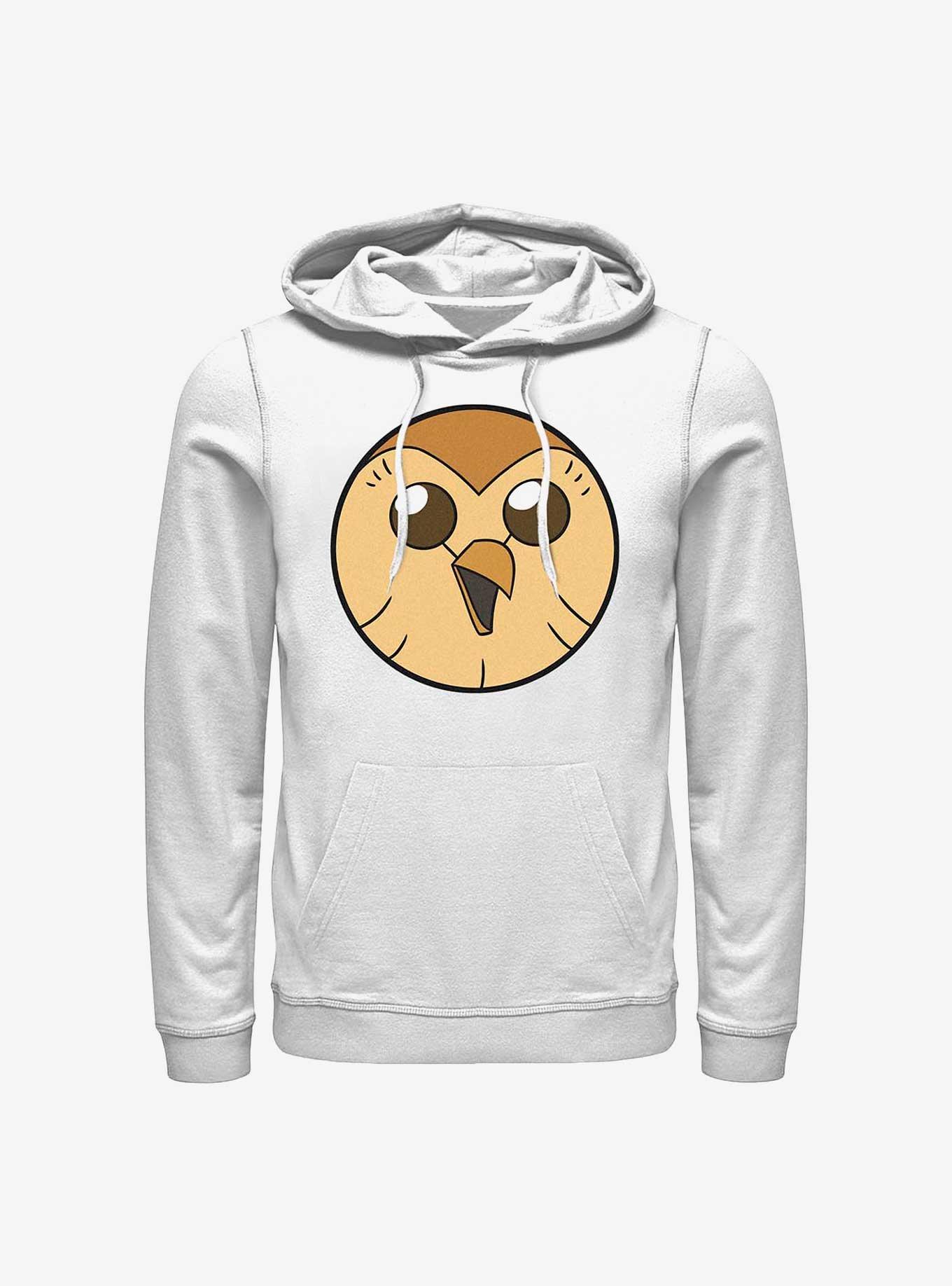 Disney The Owl House Solid Hooty Face Hoodie, WHITE, hi-res