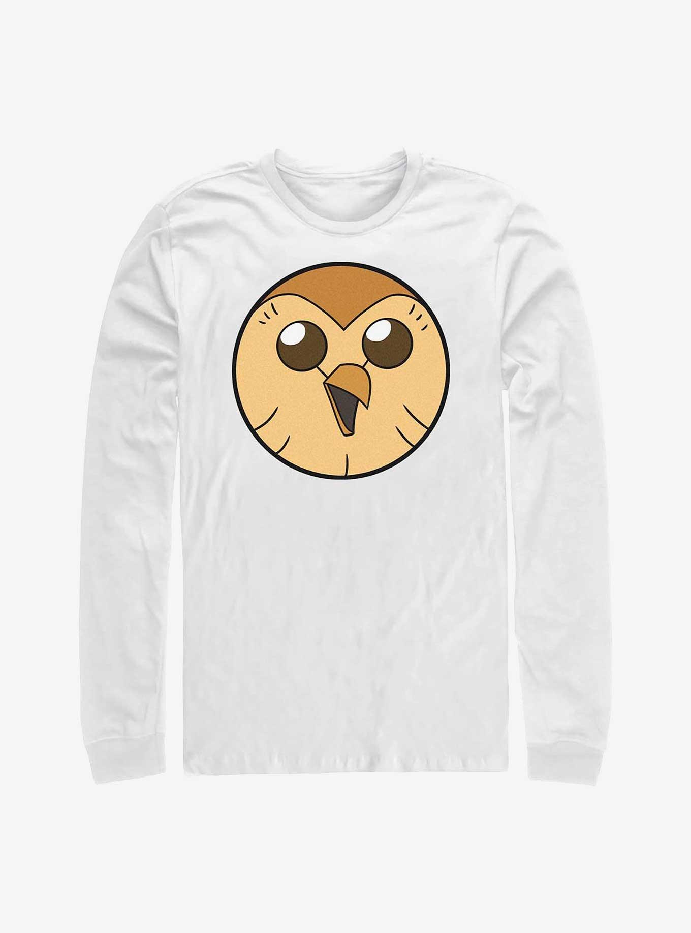 Disney The Owl House Hooty Face Solid Long-Sleeve T-Shirt, WHITE, hi-res