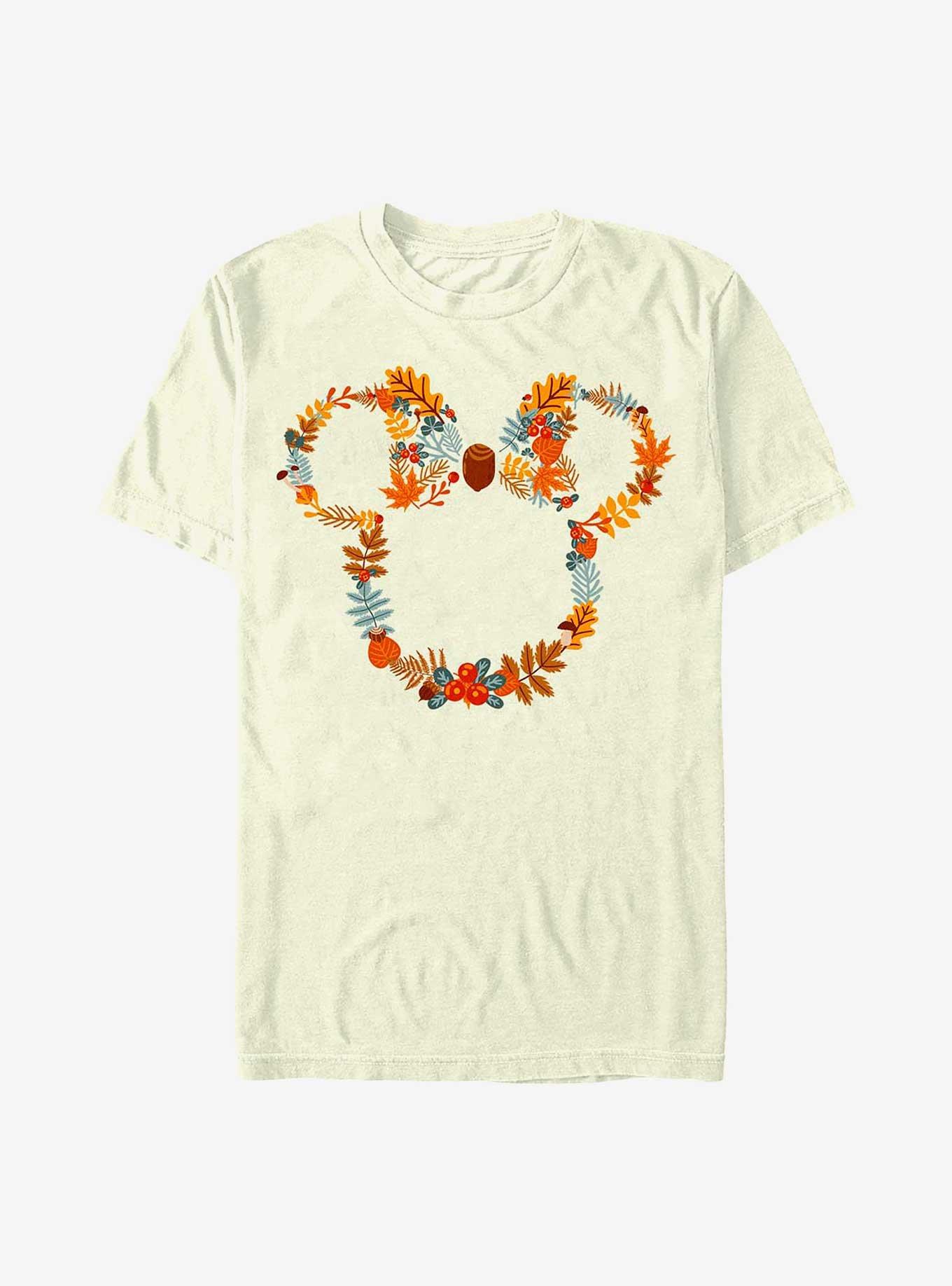 Disney Minnie Mouse Fall Leaf Wreath T-Shirt