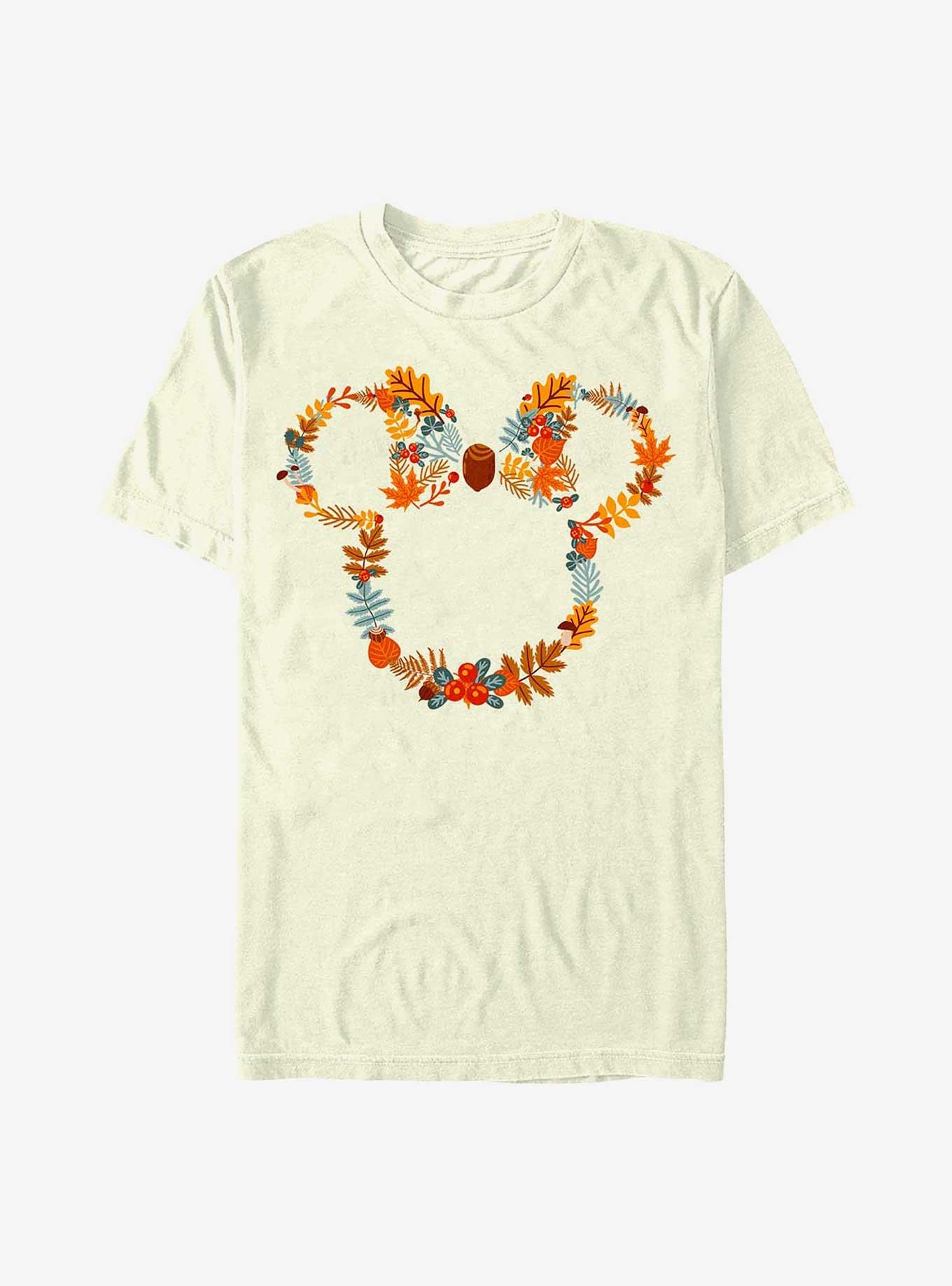 Disney Minnie Mouse Fall Leaf Wreath T-Shirt, , hi-res