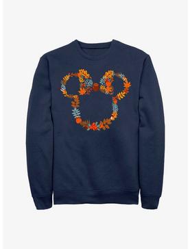 Disney Minnie Mouse Fall Leaf Wreath T-Shirt, NAVY, hi-res