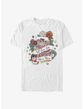 Disney Alice In Wonderland Cheshire Banner Tattoo We Are All Mad Here T-Shirt, , hi-res