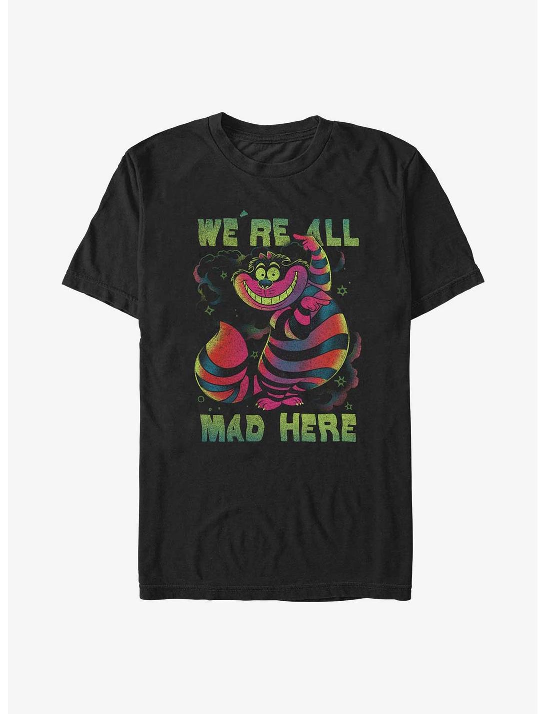 Disney Alice In Wonderland Cheshire Rainbow T-Shirt, BLACK, hi-res