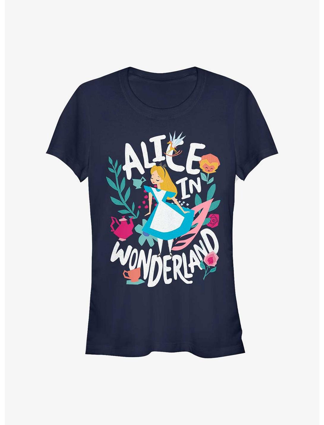 Disney Alice In Wonderland Cutout Alice Girls T-Shirt, NAVY, hi-res