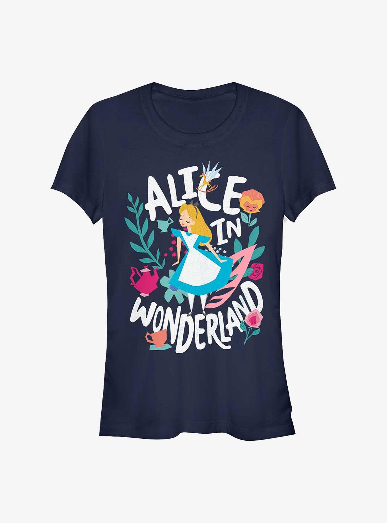 Disney Alice In Wonderland Cutout Alice Girls T-Shirt, NAVY, hi-res