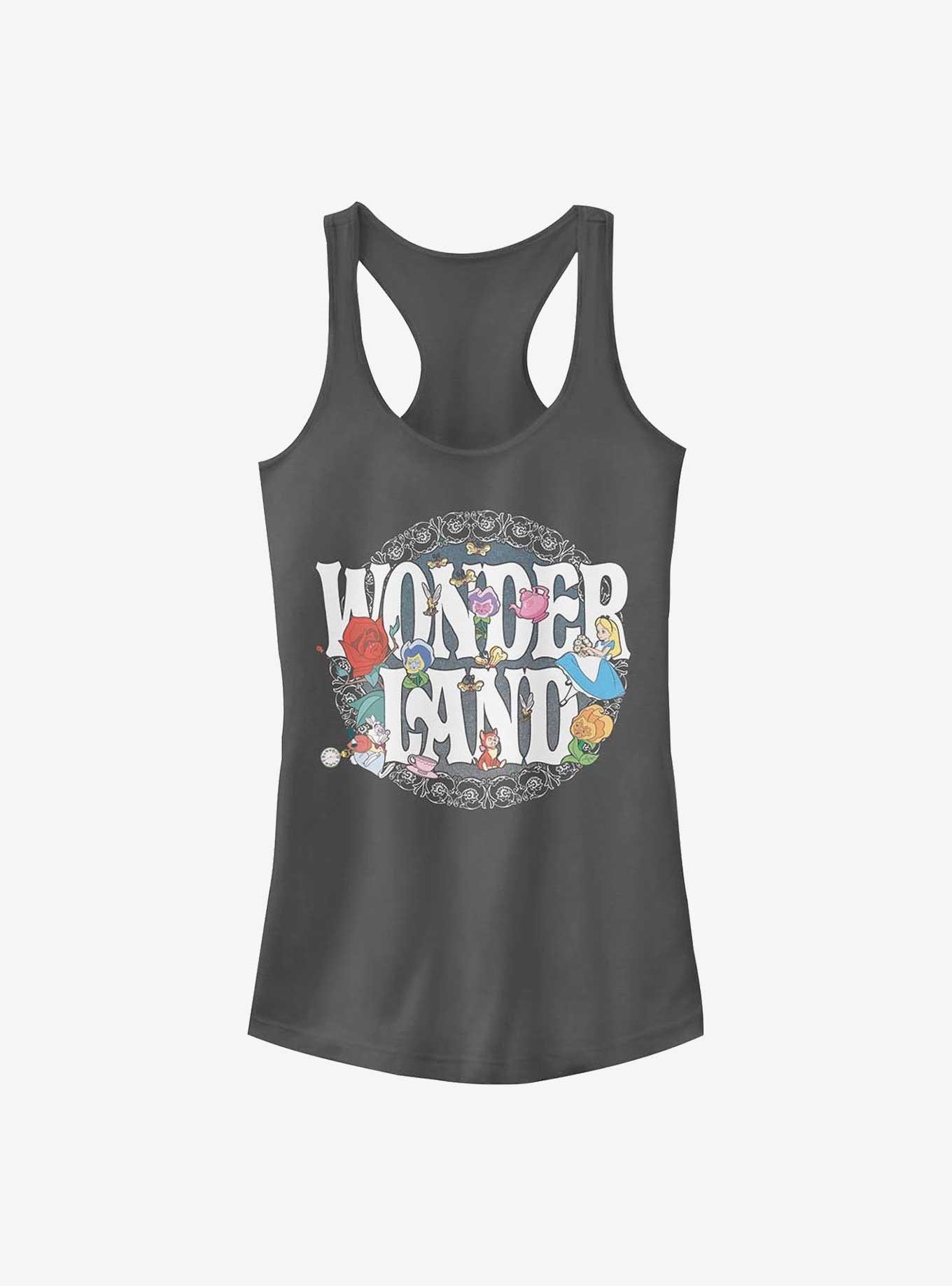 Disney Alice In Wonderland Floral Girls Tank, CHARCOAL, hi-res