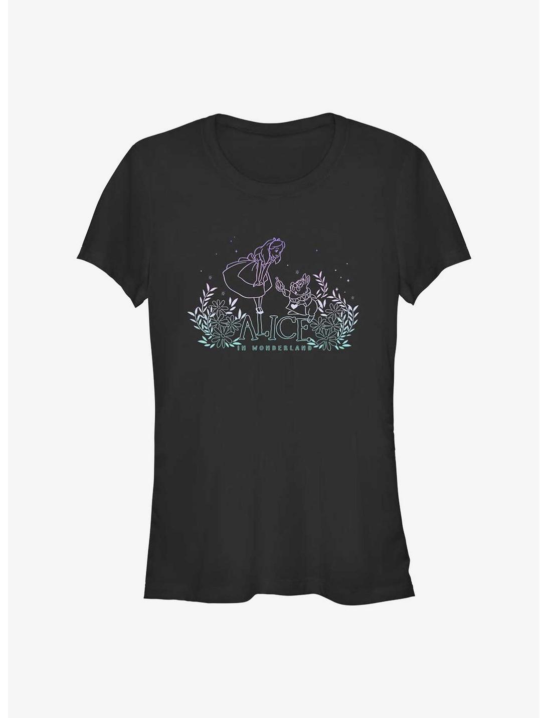 Disney Alice In Wonderland Gradient Rabbit Girls T-Shirt, BLACK, hi-res