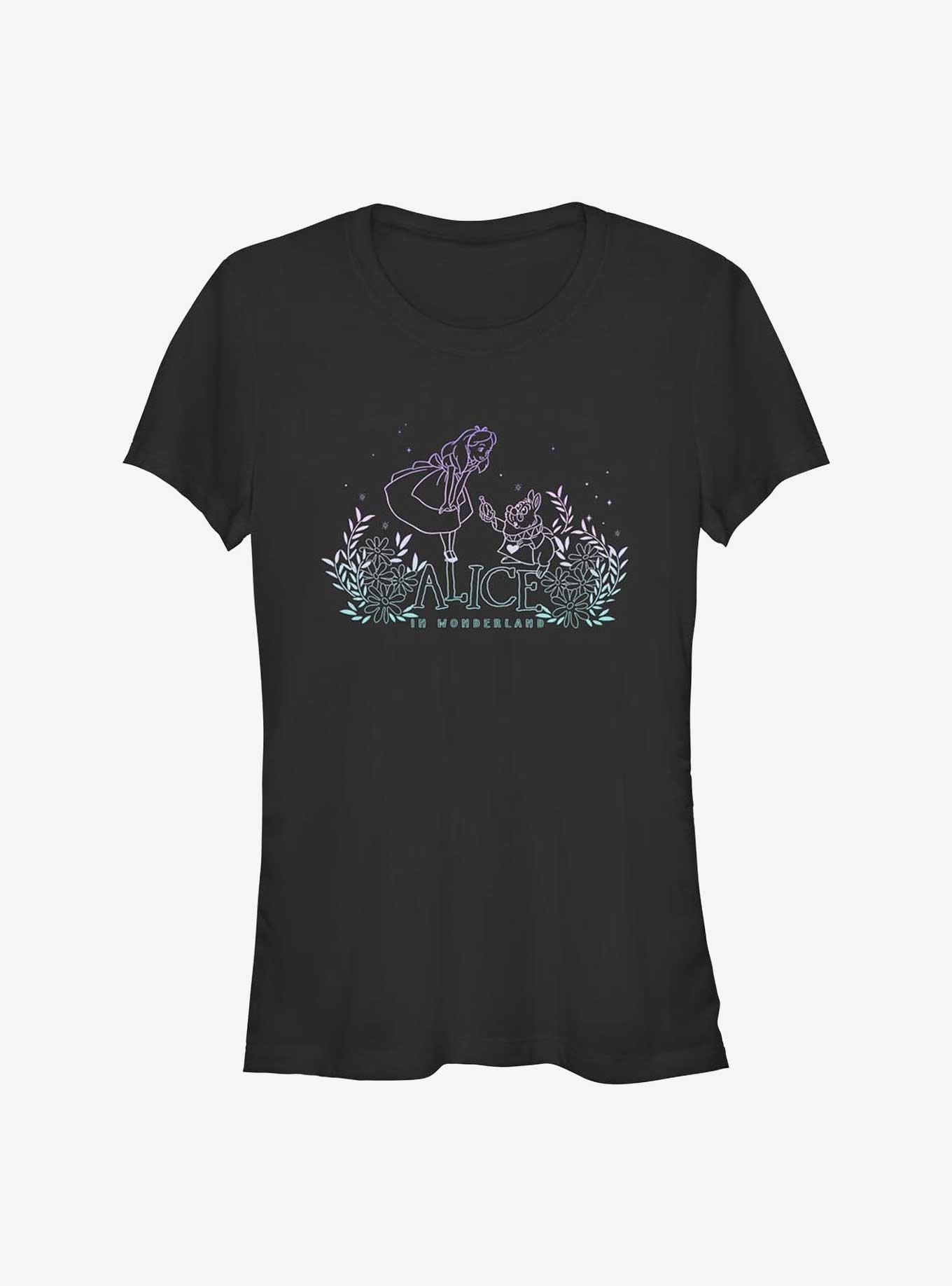 Disney Alice In Wonderland Gradient Rabbit Girls T-Shirt, BLACK, hi-res