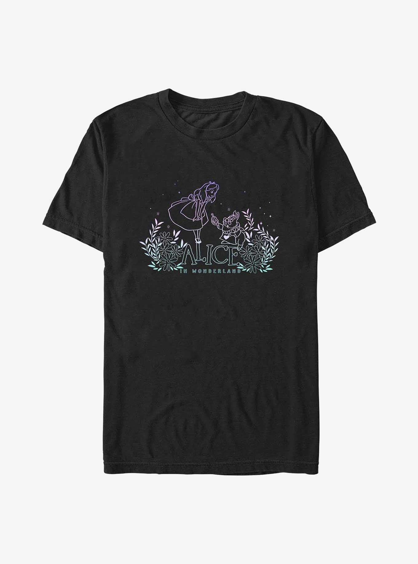 Disney Alice In Wonderland Gradient Rabbit T-Shirt, BLACK, hi-res