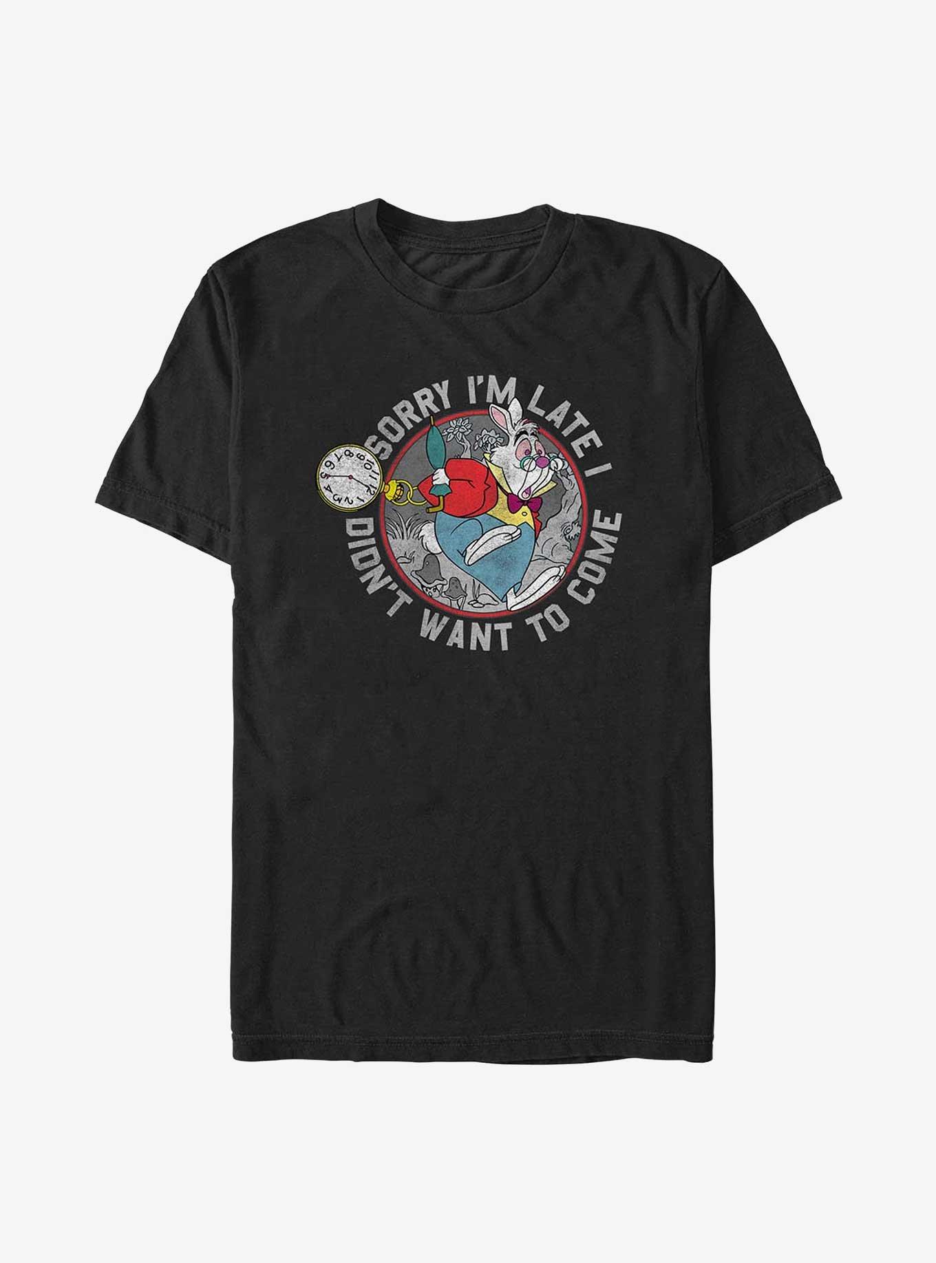 Disney Alice In Wonderland Late Rabbit T-Shirt, BLACK, hi-res