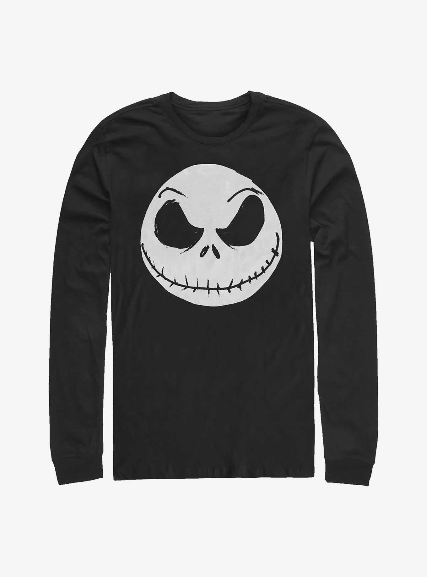 Disney The Nightmare Before Christmas Big Face Jack Long-Sleeve T-Shirt, BLACK, hi-res