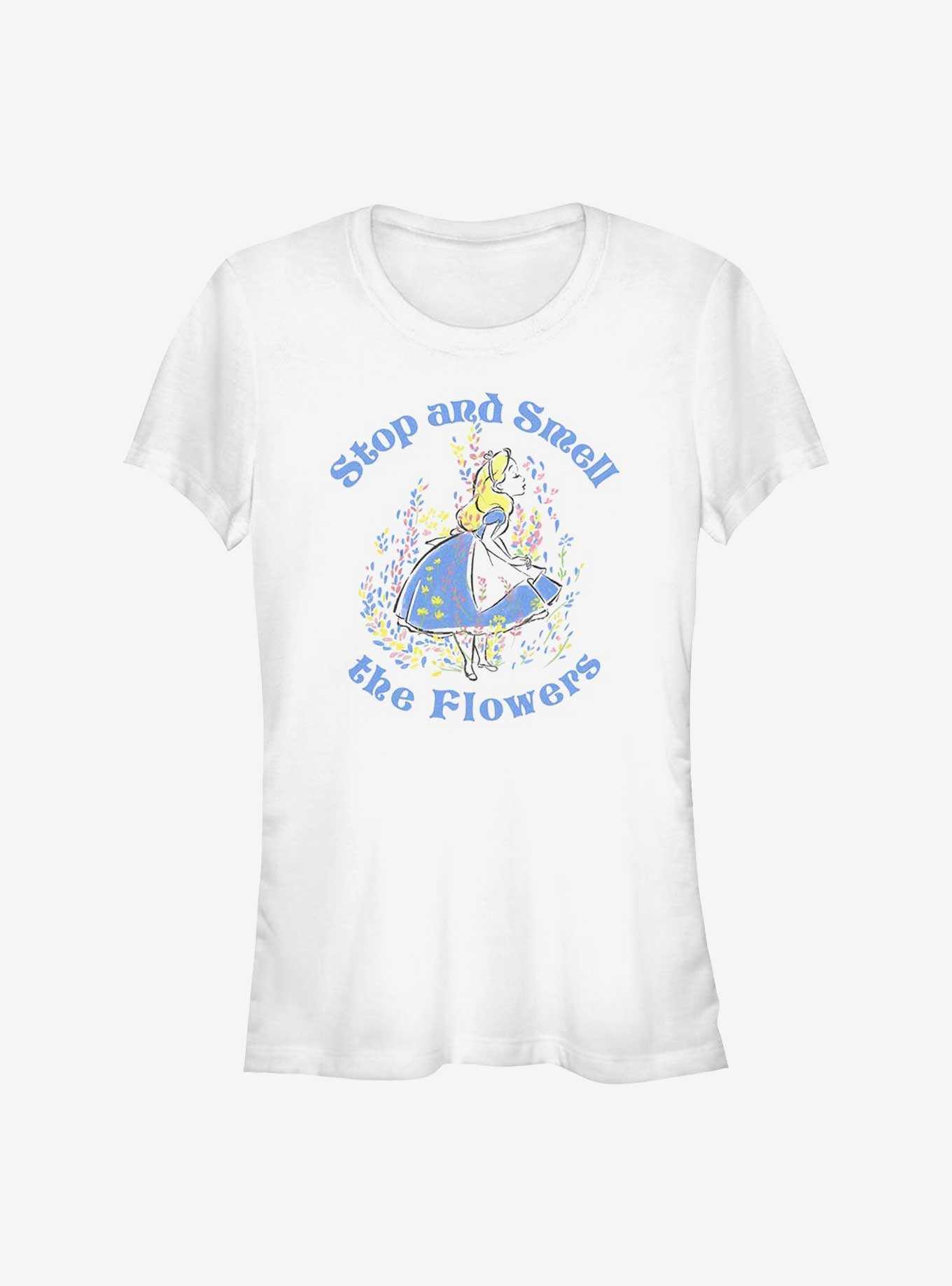 Disney Alice In Wonderland Stop And Smell The Flowers Girls T-Shirt, , hi-res