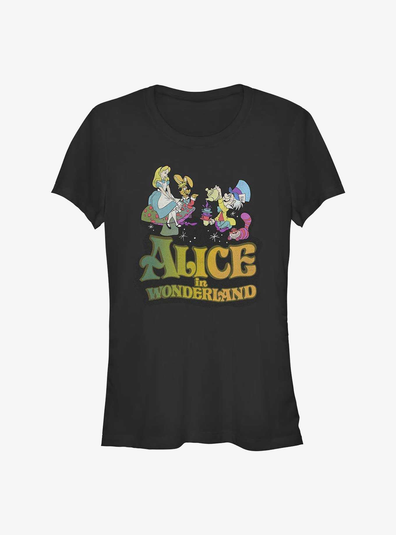 Disney Alice In Wonderland Trippy Girls T-Shirt, BLACK, hi-res