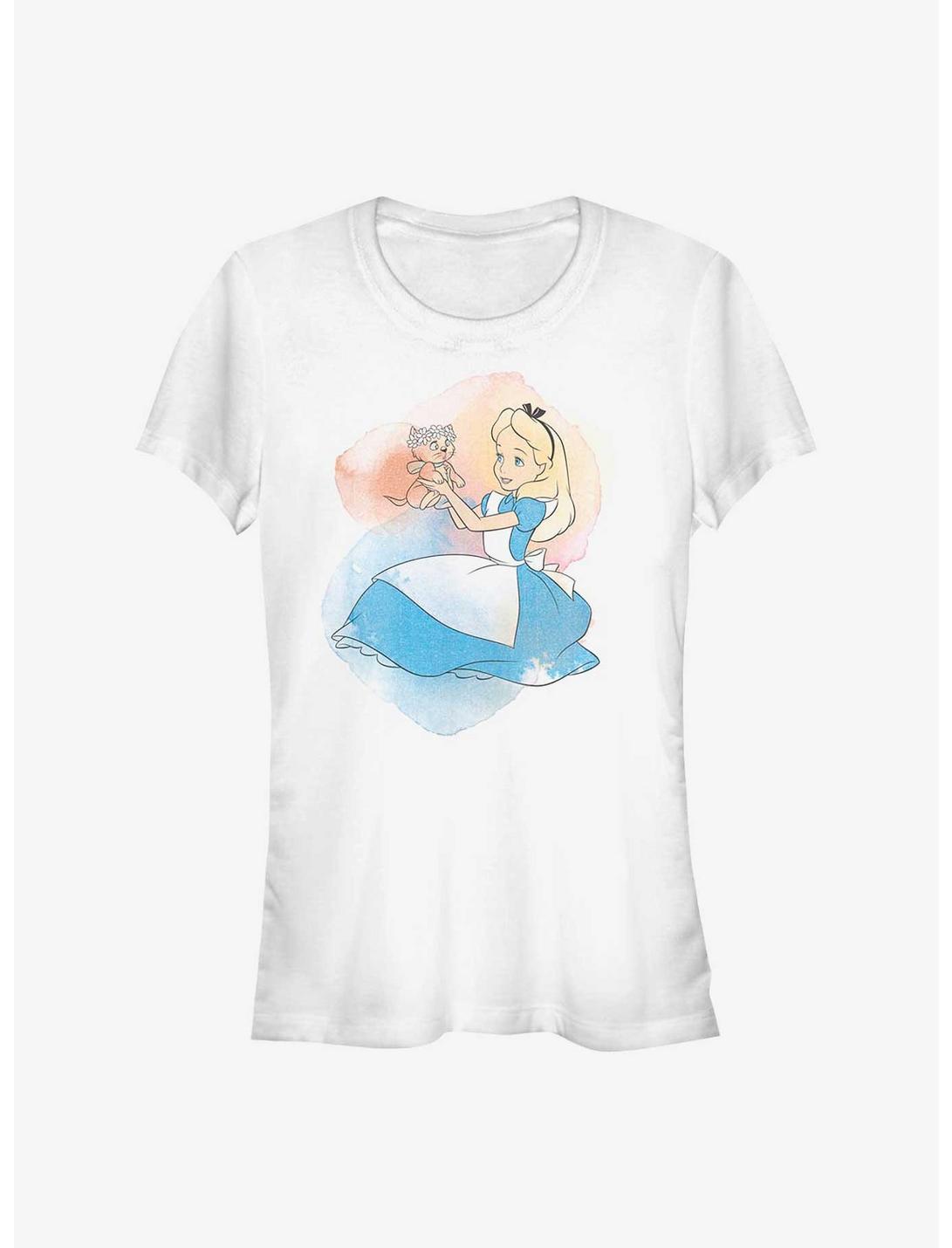 Disney Alice In Wonderland Watercolors Girls T-Shirt, WHITE, hi-res