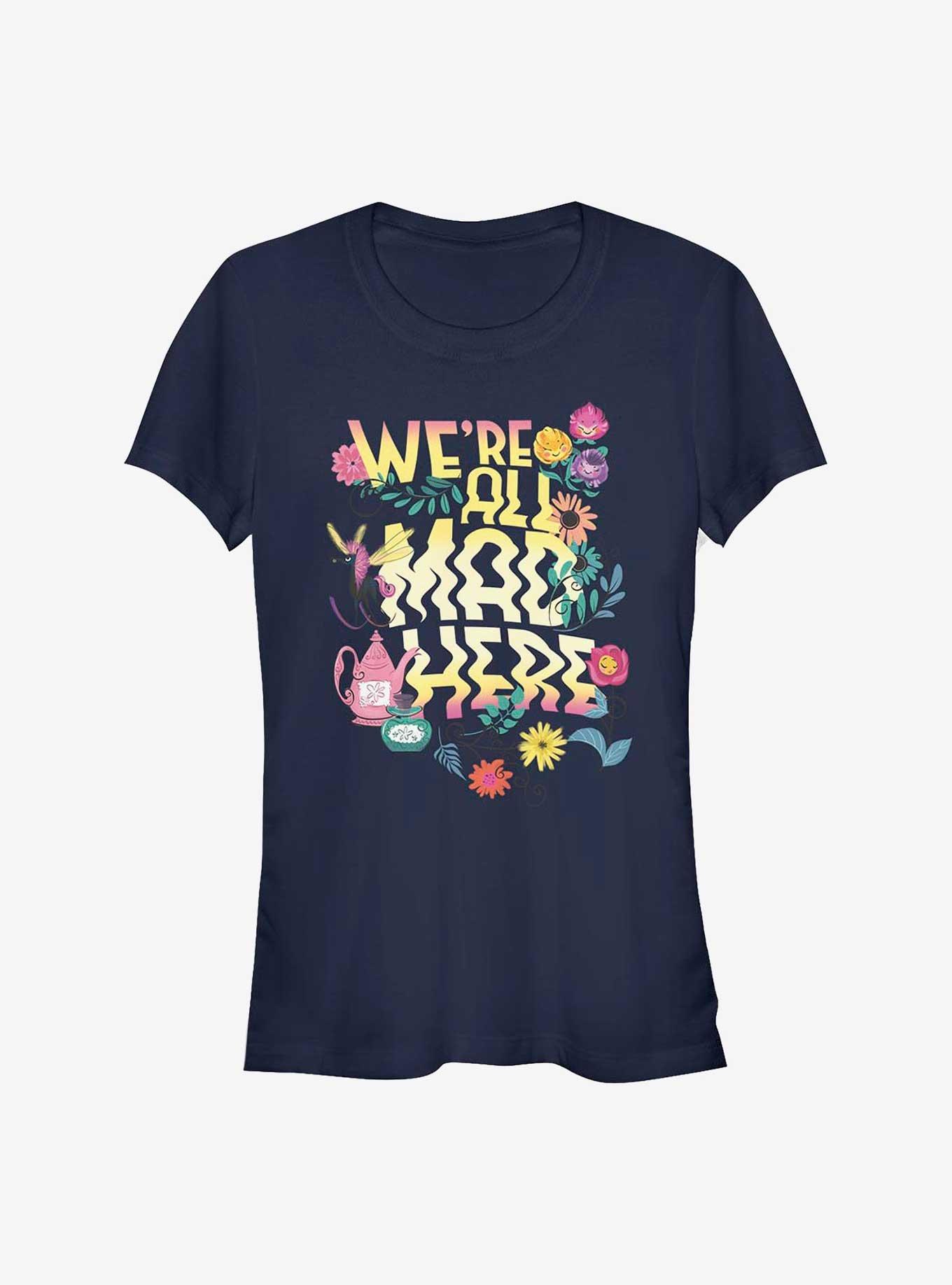 Disney Alice In Wonderland We're All Mad Here Girls T-Shirt, NAVY, hi-res