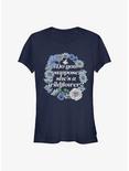 Disney Alice In Wonderland Wildflowers Girls T-Shirt, NAVY, hi-res