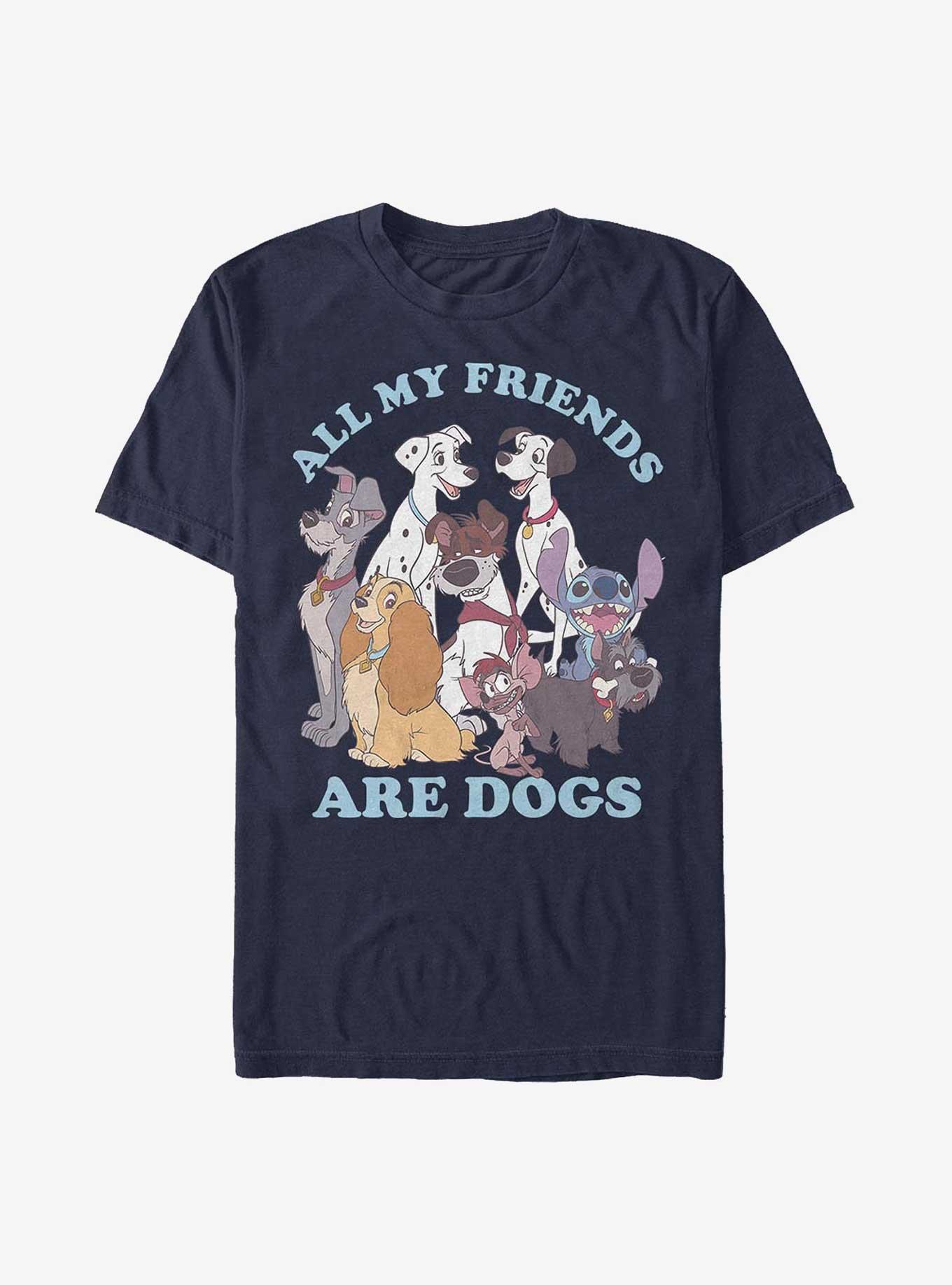 Disney All My Friends Are Dogs T-Shirt, NAVY, hi-res