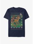 Disney Bambi Fair Isle Pattern T-Shirt, NAVY, hi-res