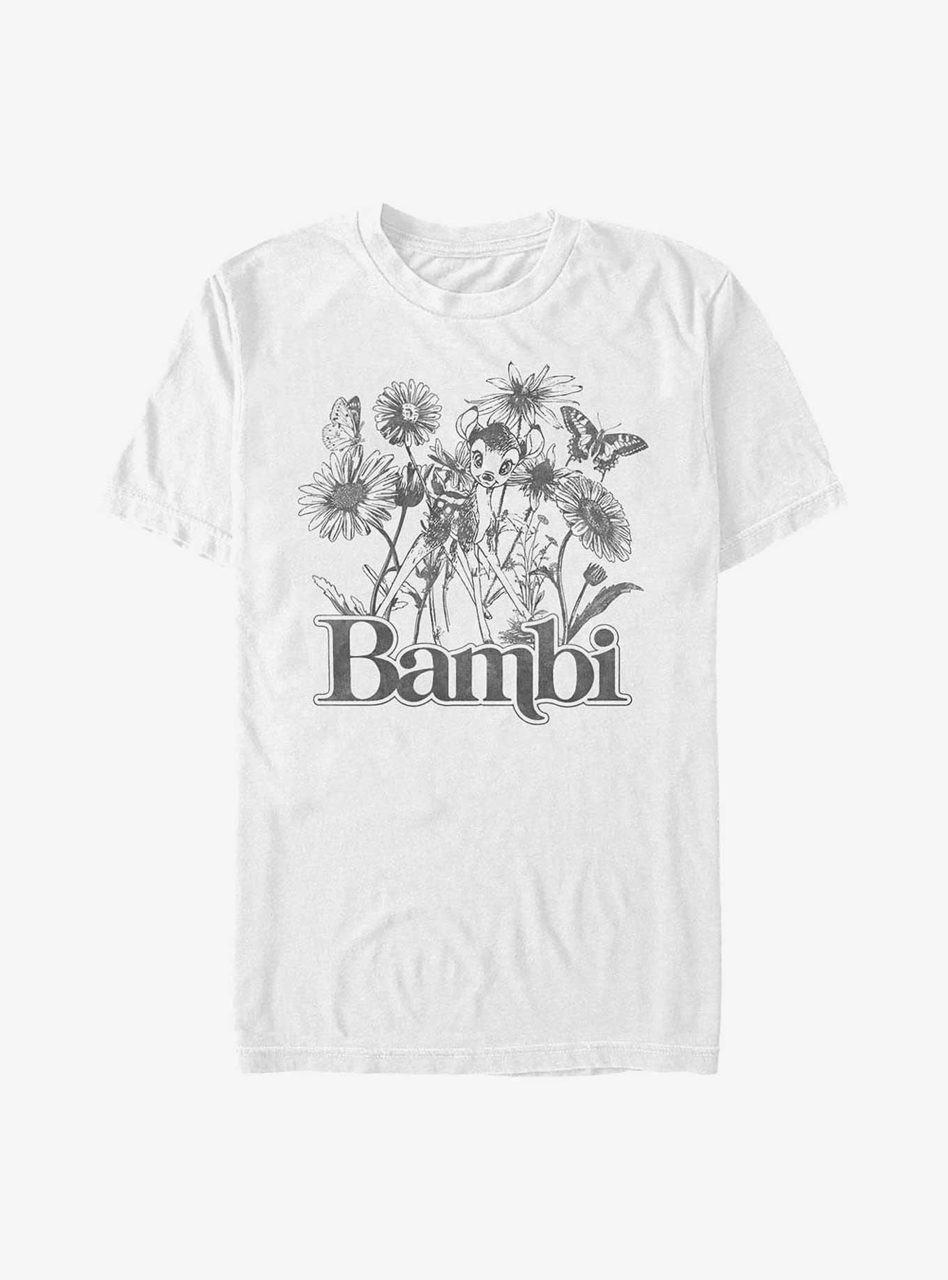 Disney Bambi Floral Sketch T-Shirt, WHITE, hi-res