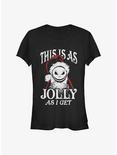 Disney The Nightmare Before Christmas This Is As Jolly As I Get Santa Jack Girls T-Shirt, BLACK, hi-res