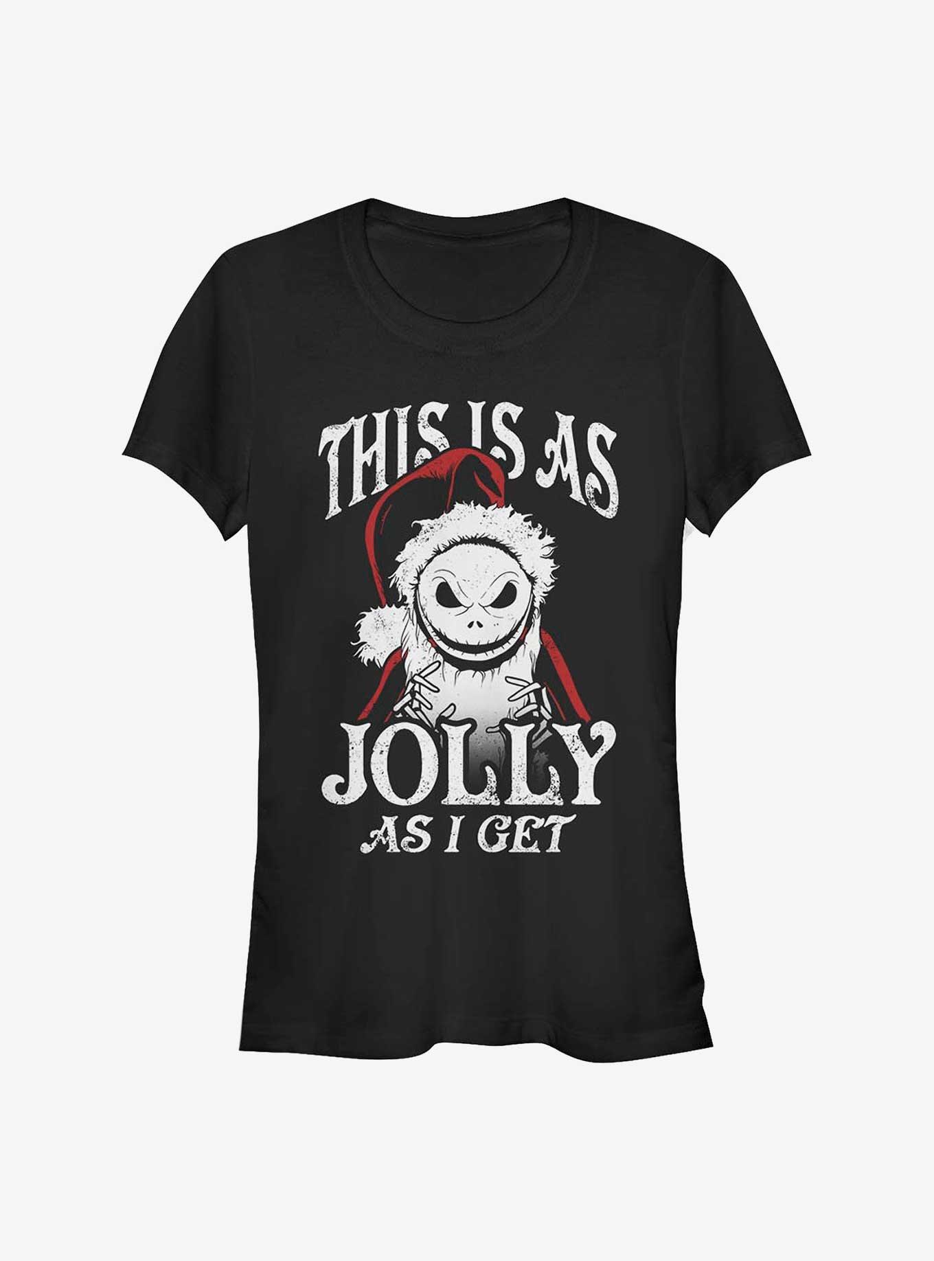 The Nightmare Before Christmas This Is As Jolly As I Get Santa Jack Girls T-Shirt, , hi-res
