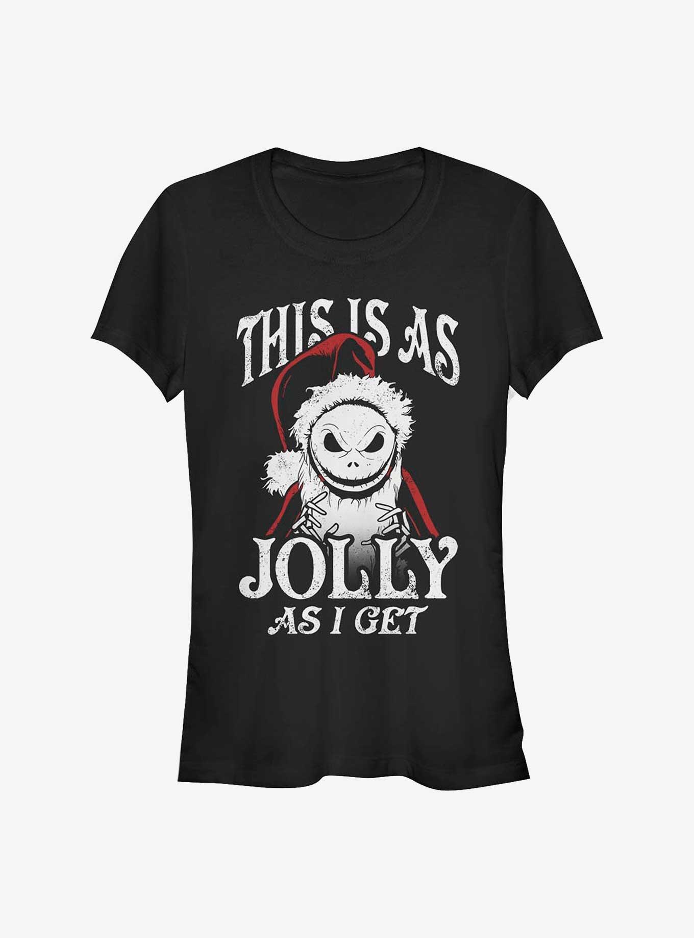 Disney The Nightmare Before Christmas This Is As Jolly As I Get Santa Jack Girls T-Shirt, , hi-res