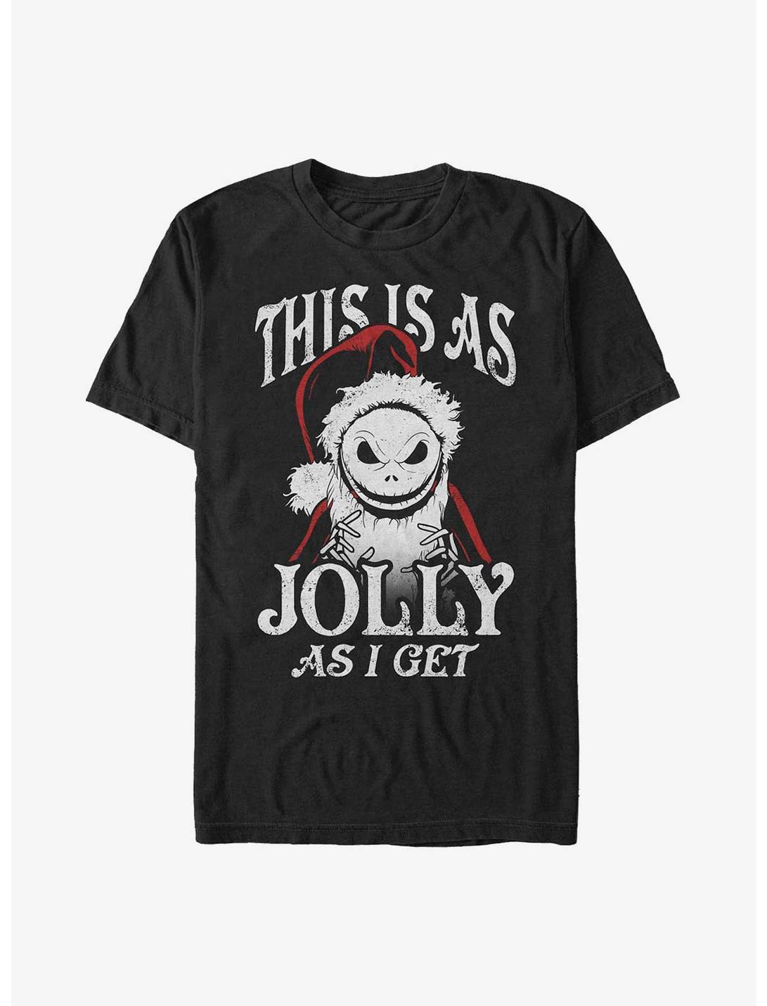 Disney The Nightmare Before Christmas This Is As Jolly As I Get Santa Jack T-Shirt, BLACK, hi-res