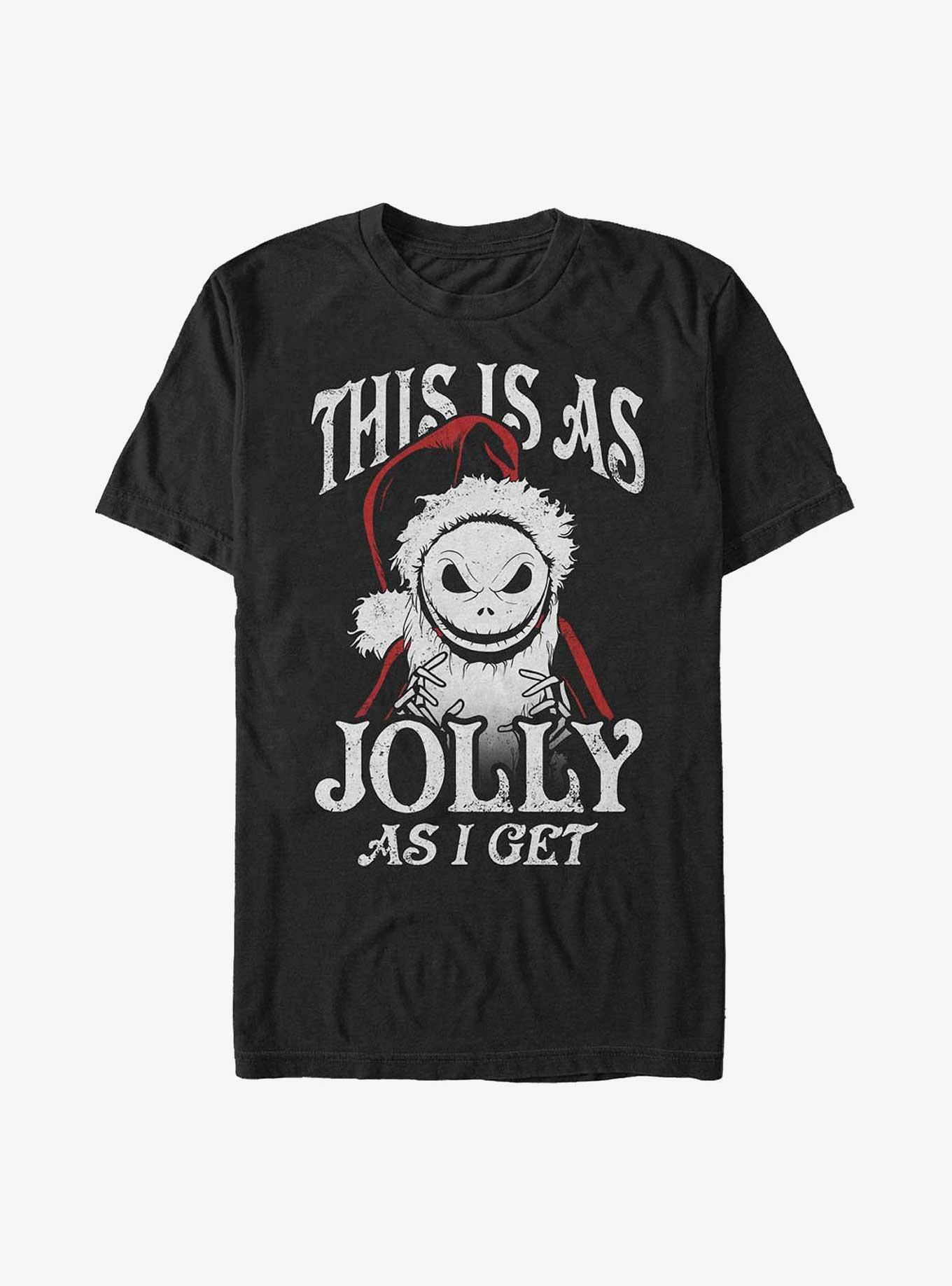 Disney The Nightmare Before Christmas This Is As Jolly As I Get Santa Jack T-Shirt, BLACK, hi-res