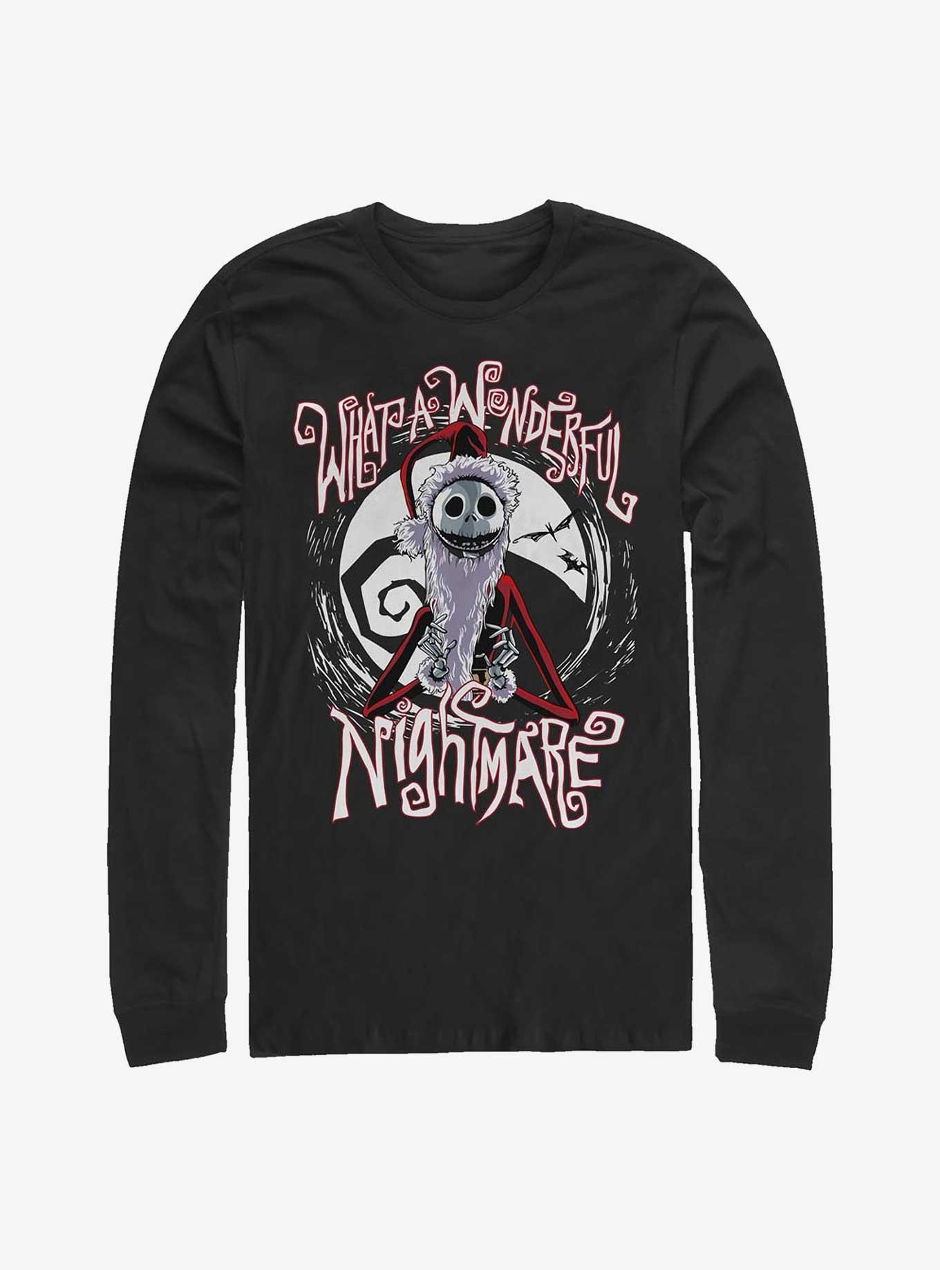 Disney The Nightmare Before Christmas What A Wonderful Nightmare Santa Jack Long-Sleeve T-Shirt, BLACK, hi-res