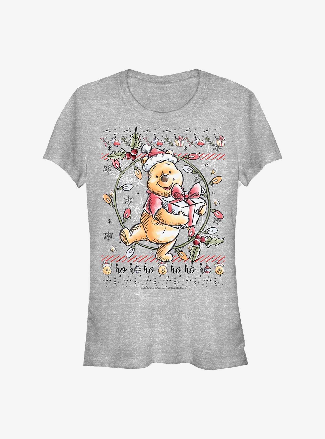 Disney Winnie The Pooh At Christams Girls T-Shirt, ATH HTR, hi-res