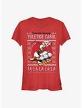 Disney Duck Tale Yuletide Donald Fa La La Girls T-Shirt, RED, hi-res