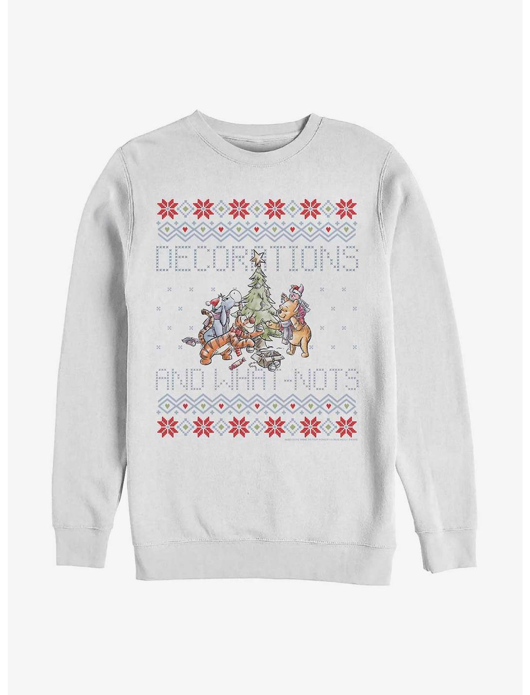 Disney Winnie The Pooh Fair Isle Decorations And What Nots Christmas Sweatshirt, WHITE, hi-res