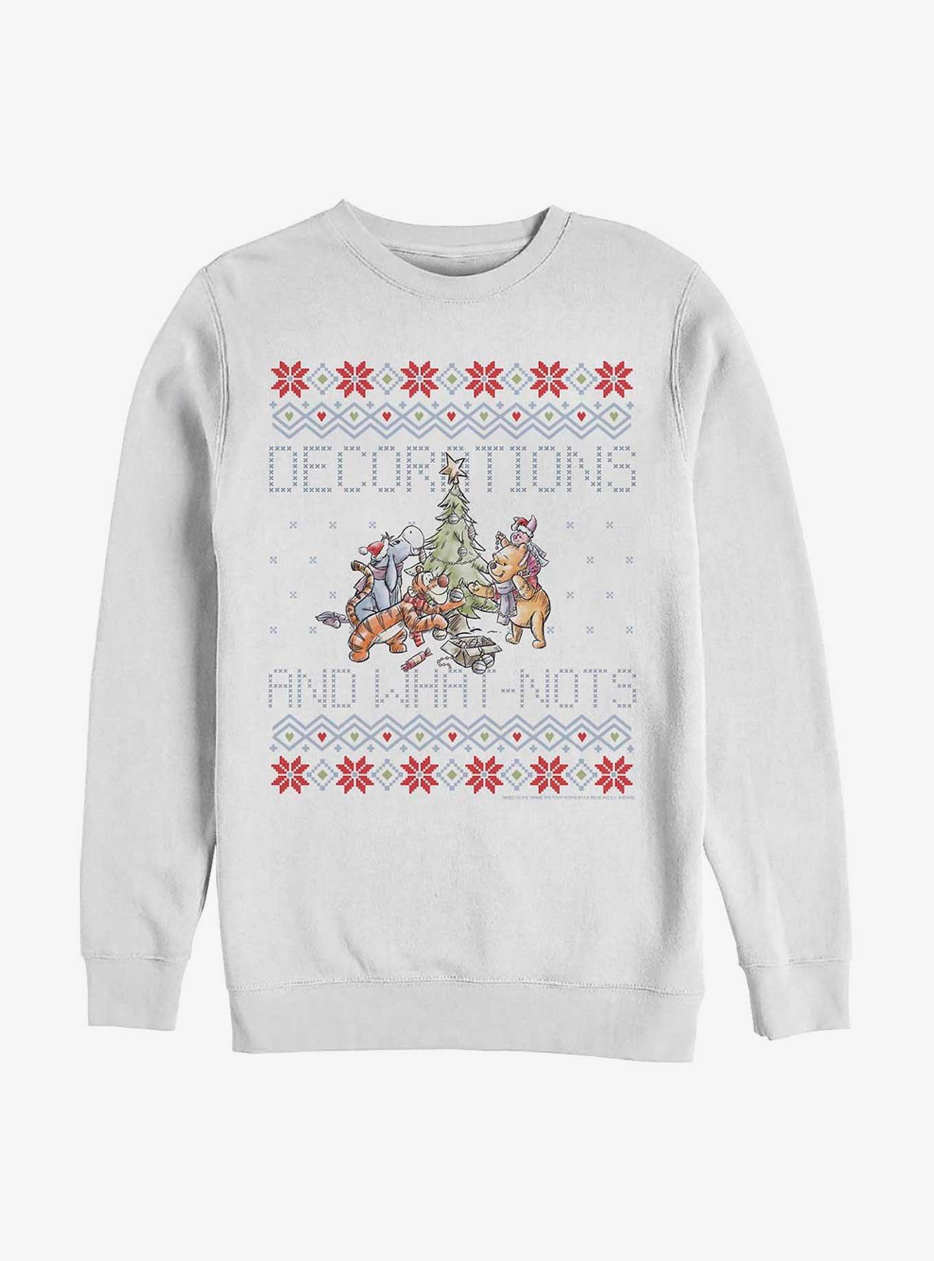 Disney Winnie The Pooh Decorations And What-Nots Ugly Christmas Sweatshirt, WHITE, hi-res