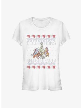 Disney Winnie The Pooh Fair Isle Decorations And What Nots Christmas Girls T-Shirt, WHITE, hi-res