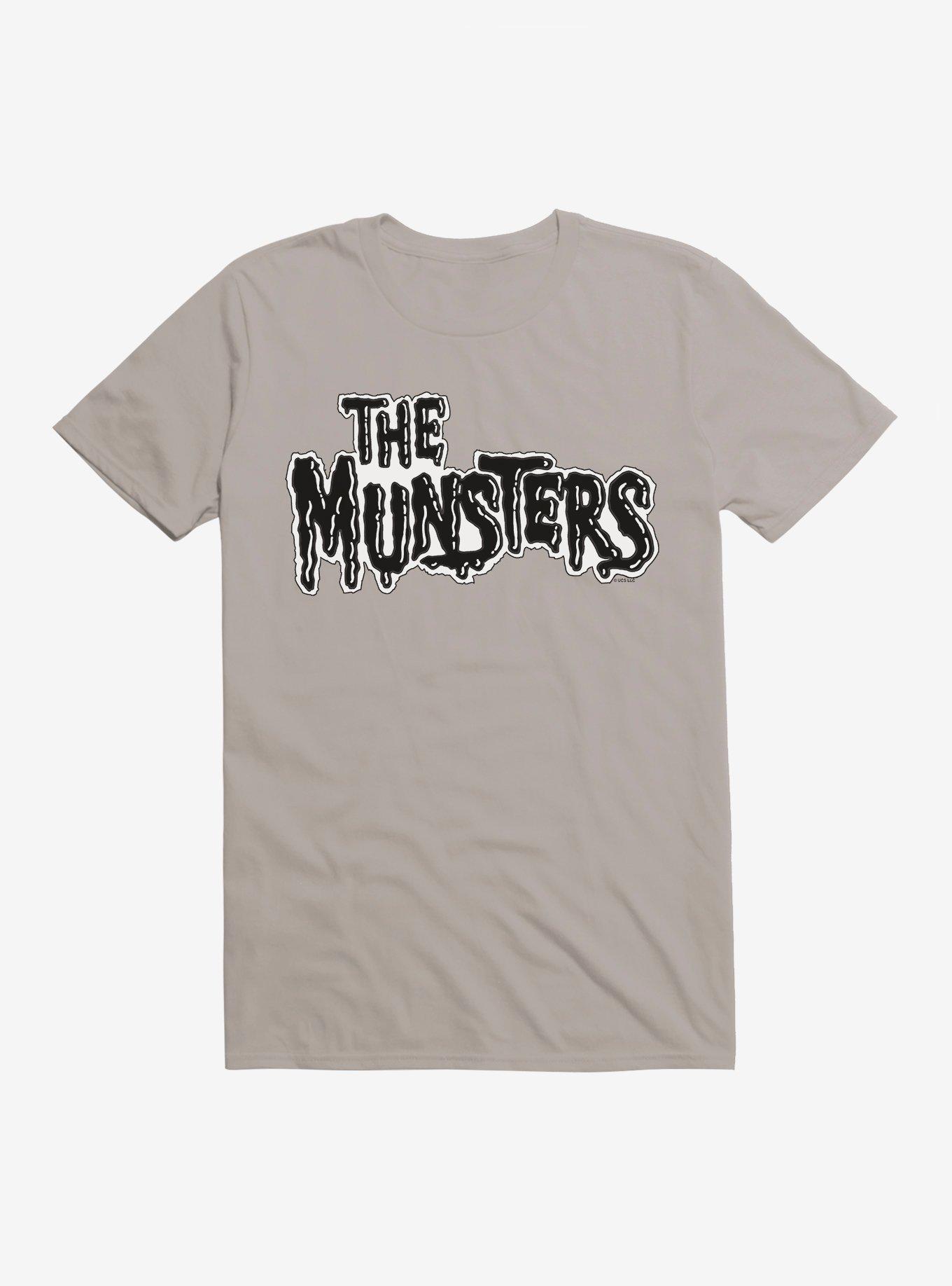 The Munsters Black & White Title T-Shirt, LIGHT GREY, hi-res